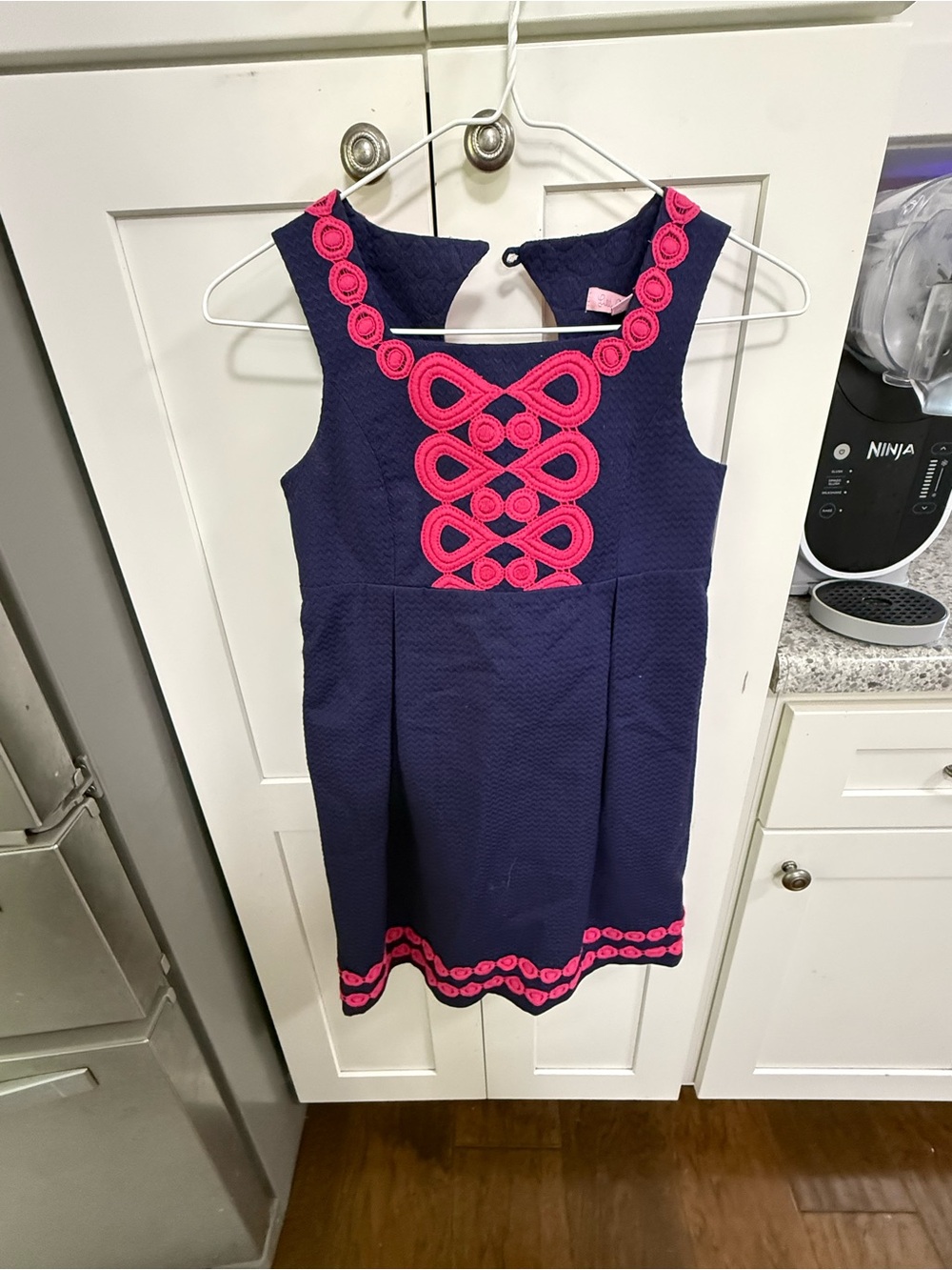Lilly Pulitzer Navy Dress with Hot Pink Trim